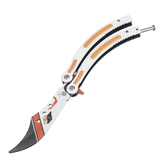 Andux Balisong Practice Flip Tool Foldable BLCS14Q-White-Orange-Black