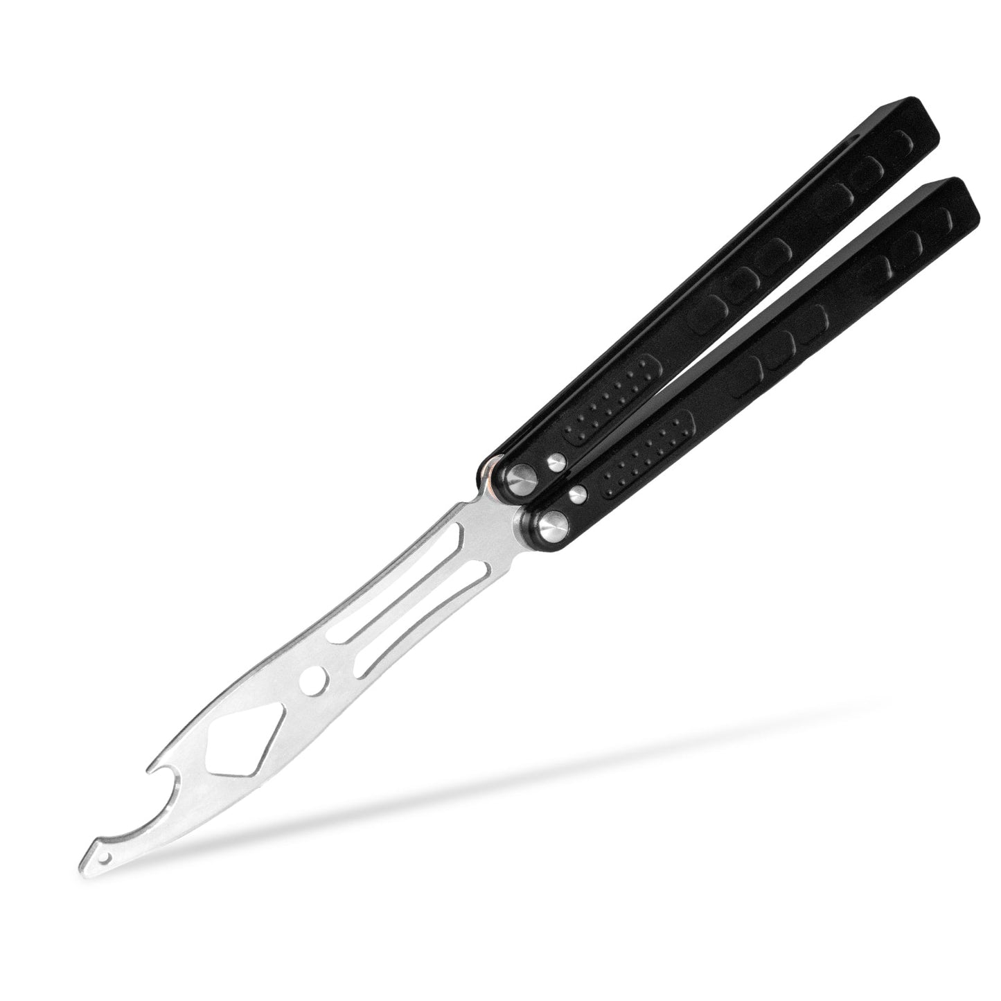 Andux Butterfly Knife CNC 6061 Aluminum Handle Effective Bushing System Lock Free Bottle Opener Multitool CNC4