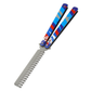 Andux Comb Balisong Butterfly Knife Metal Folding Practice Comb, Tricks Tool Comb Style Silver BLCS560