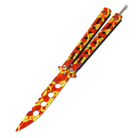 Andux Balisong Butterfly Knife Practice Knives Training Tool (Red + Yellow) BLCS581
