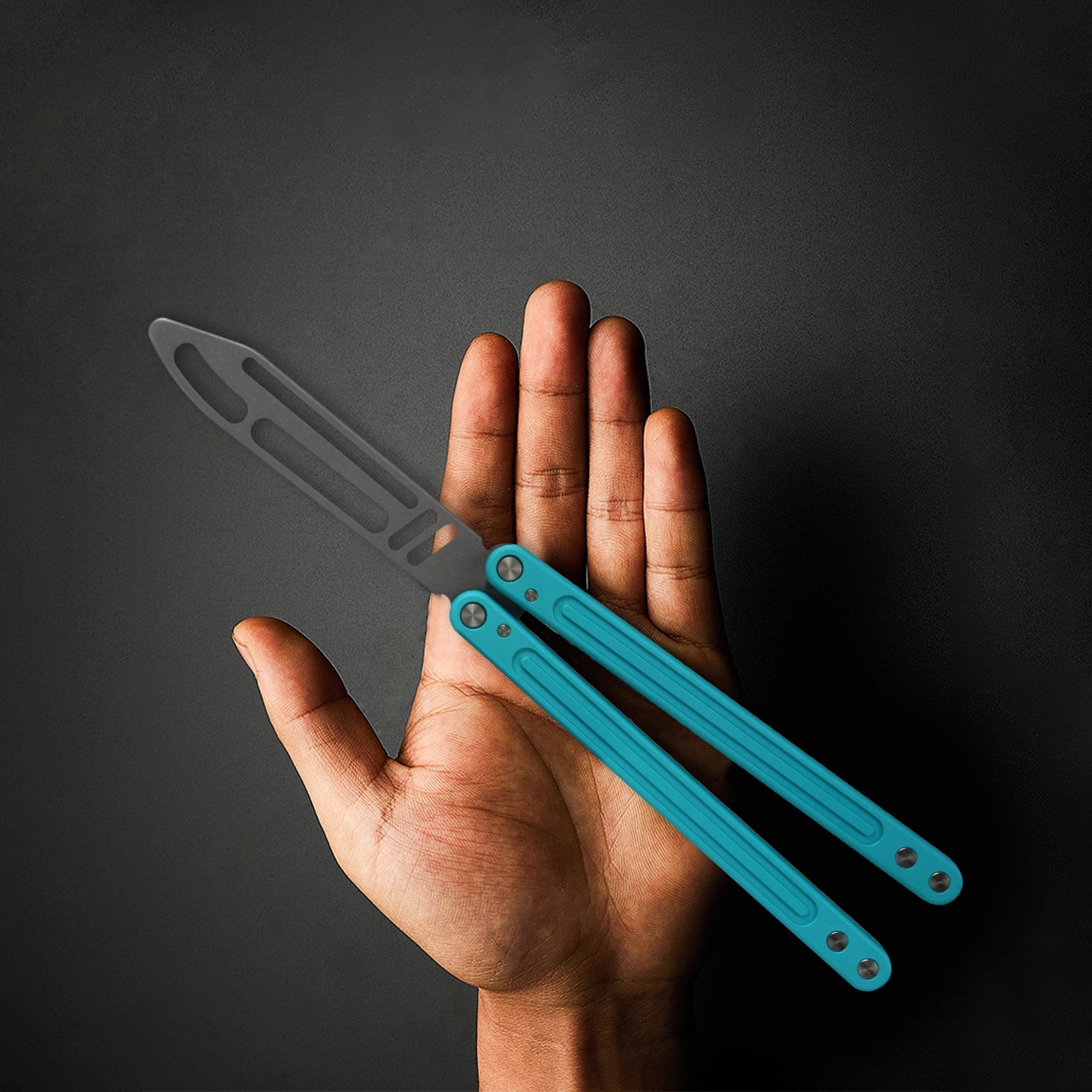 Andux Upgraded Aluminium Balisong CNC with Bushings Lock-Free CNC Pro 02 (Blue)
