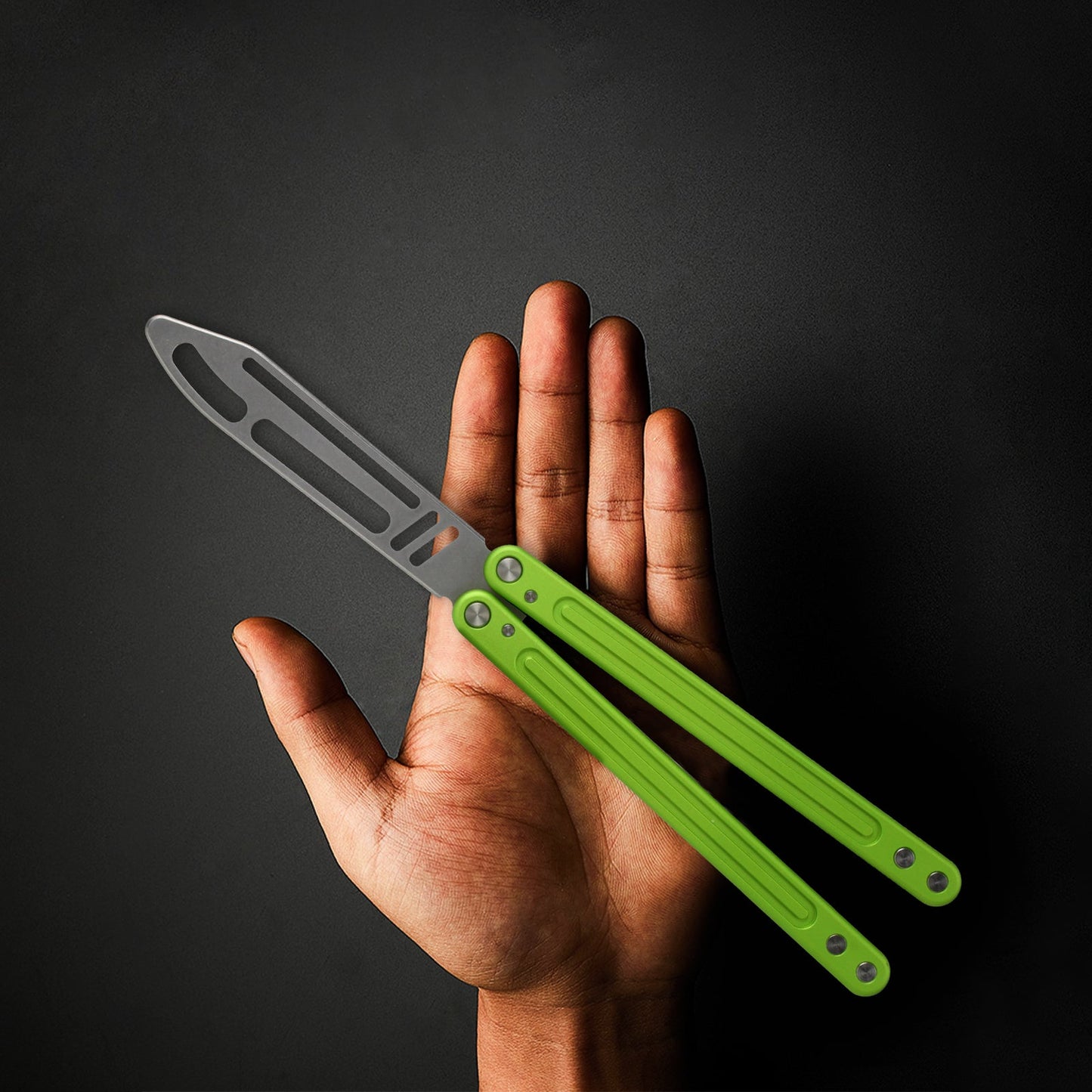 Andux Upgraded Aluminium Balisong CNC with Bushings Lock-Free CNC Pro 04 (Green)