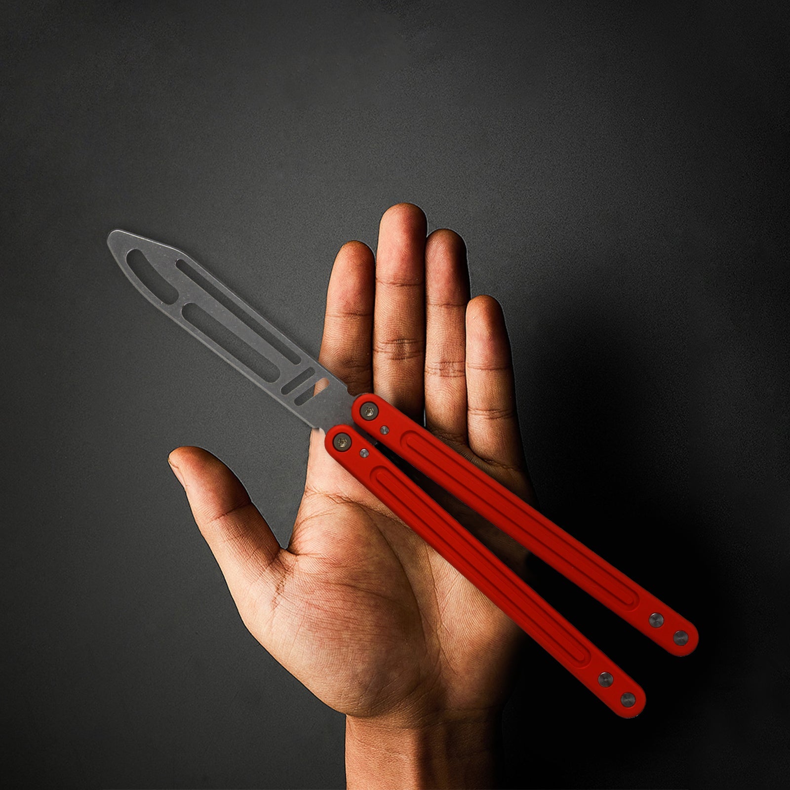 Andux Upgraded Aluminium Balisong CNC with Bushings Lock-Free CNC Pro 05 (Red)