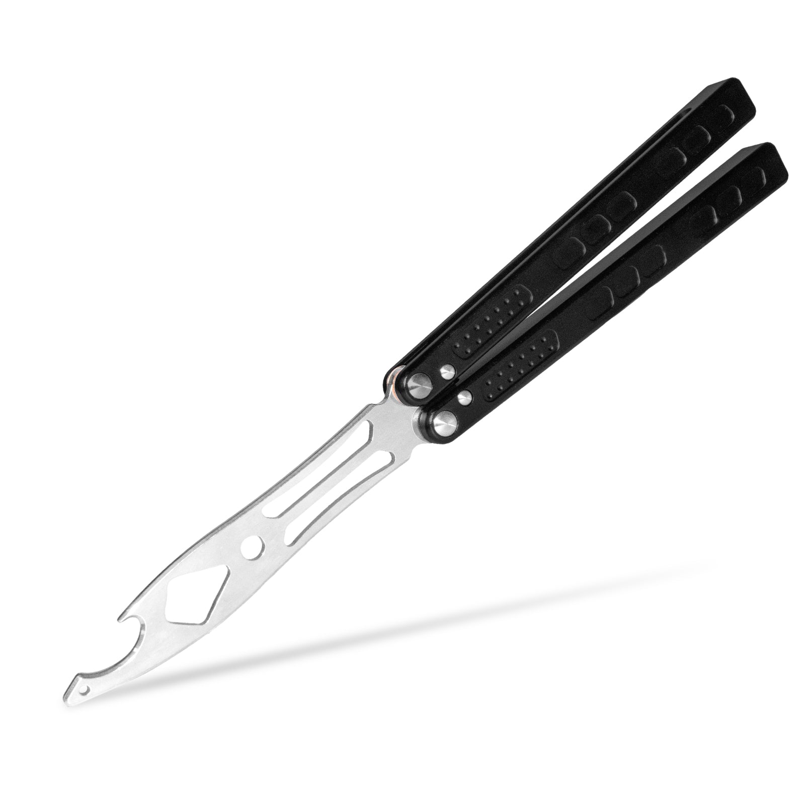 Andux Butterfly Knife CNC 6061 Aluminum Handle Effective Bushing System Lock Free Bottle Opener Multitool CNC4