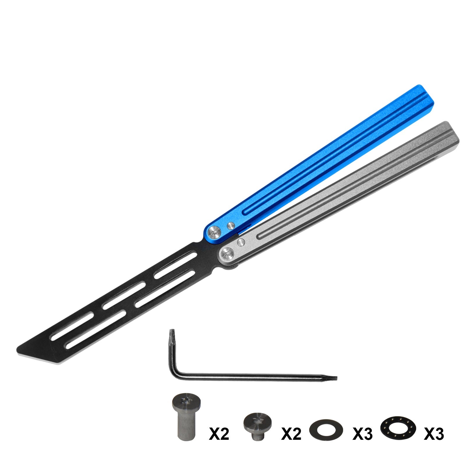 Andux Butterfly Knife CNC 6061 Aluminum Handle Bearing System Lock Free CNC501