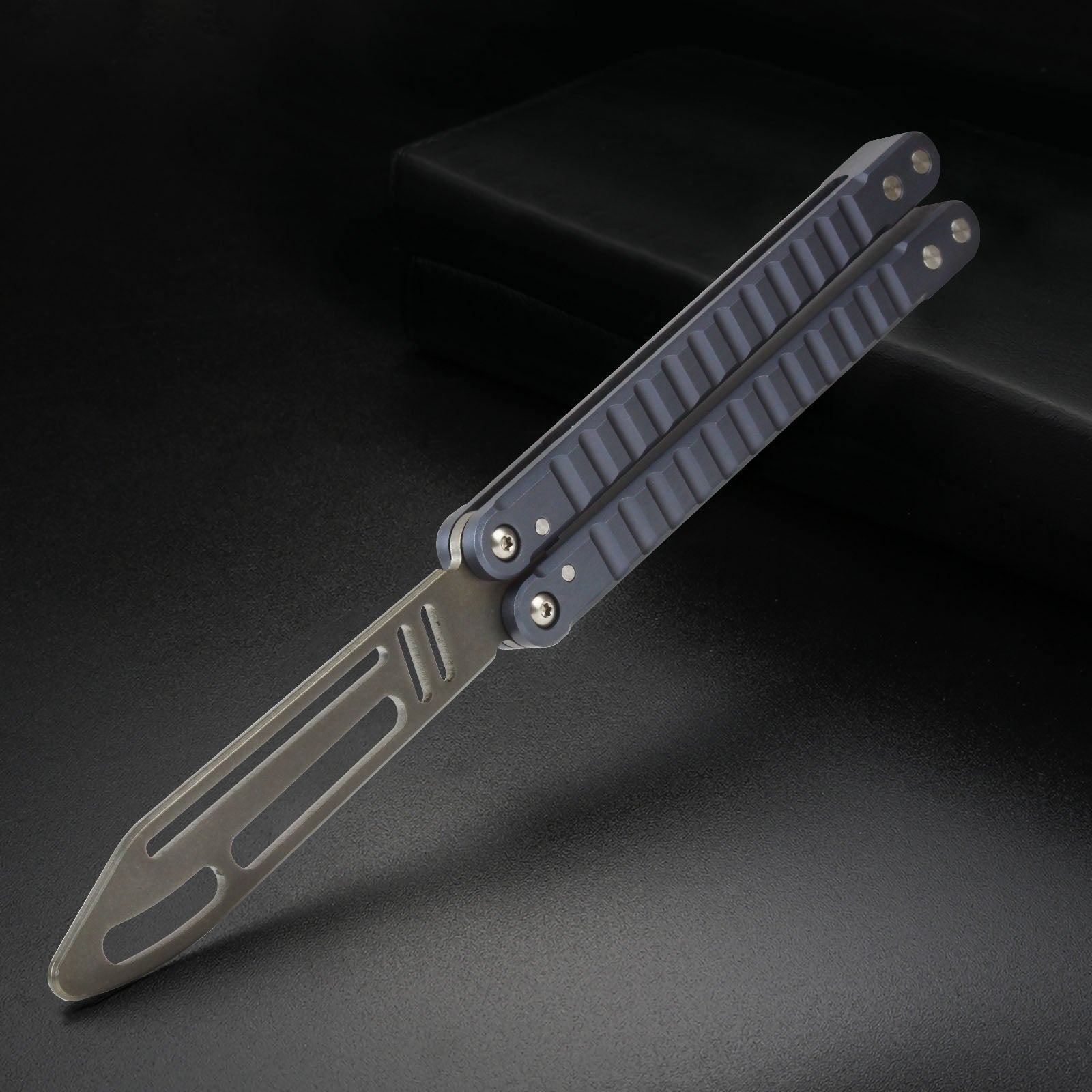 Andux Balisong CNC with Bushings Grey Handle Lock-Free