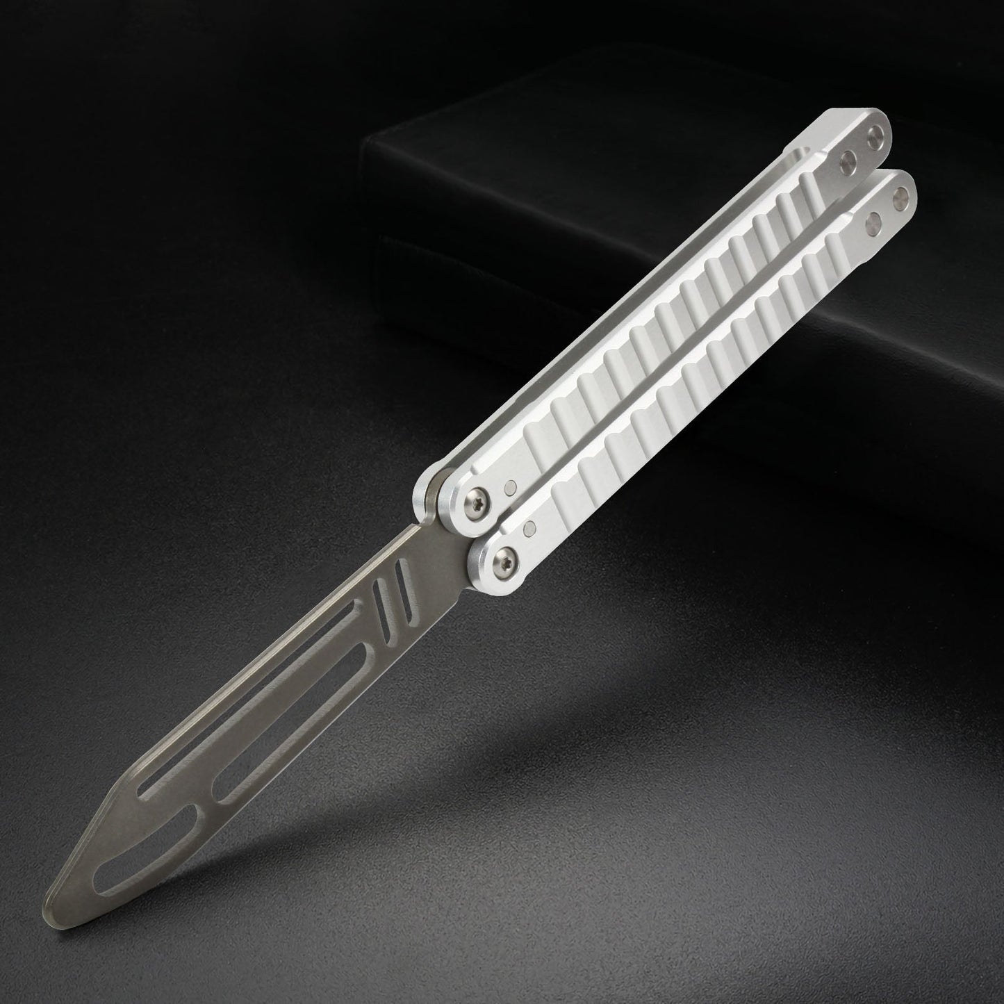 Andux Balisong CNC with Bushings Silvery Handle Lock-Free