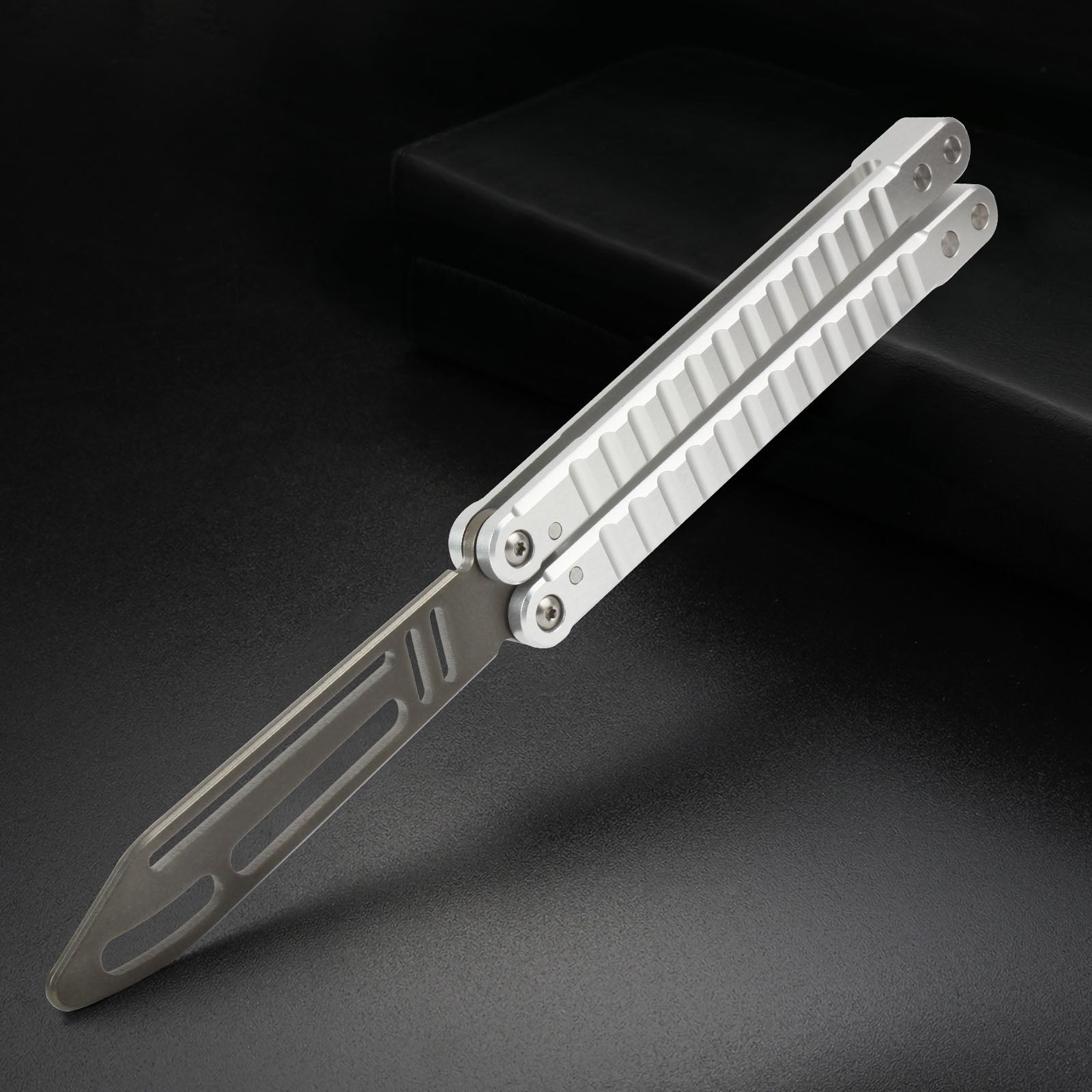 Andux Balisong CNC with Bushings Silvery Handle Lock-Free