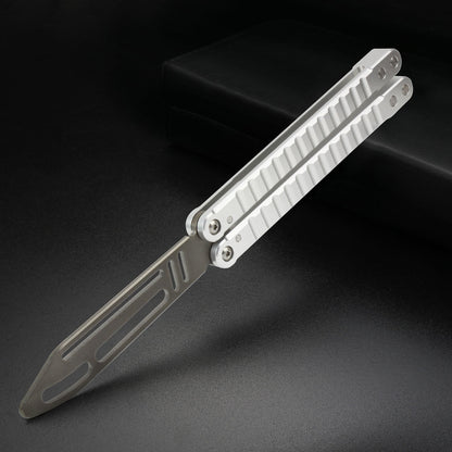 Andux Balisong CNC with Bushings Silvery Handle Lock-Free