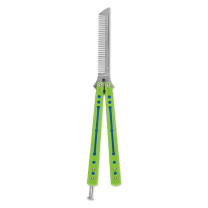 Andux Balisong Comb Style Green Handle
